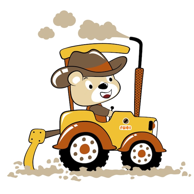 Dessin Animé De Vecteur De Tracteur