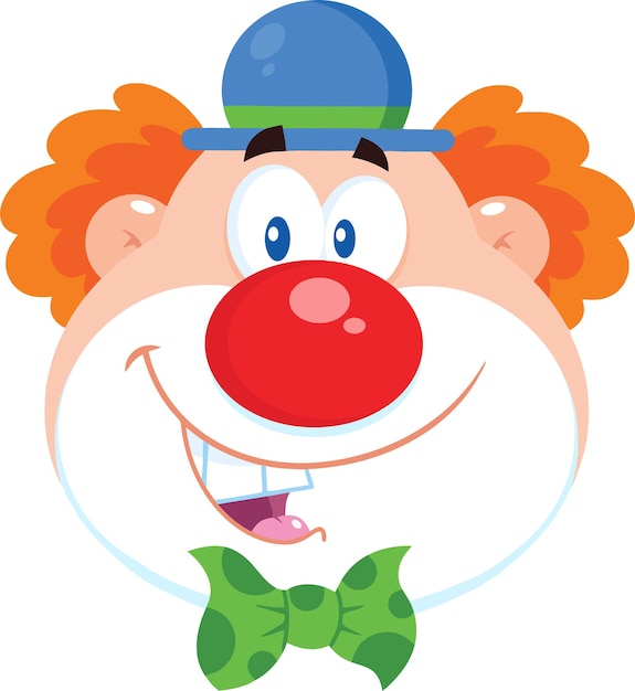 Vecteur dessin animé de visage de clown souriant.