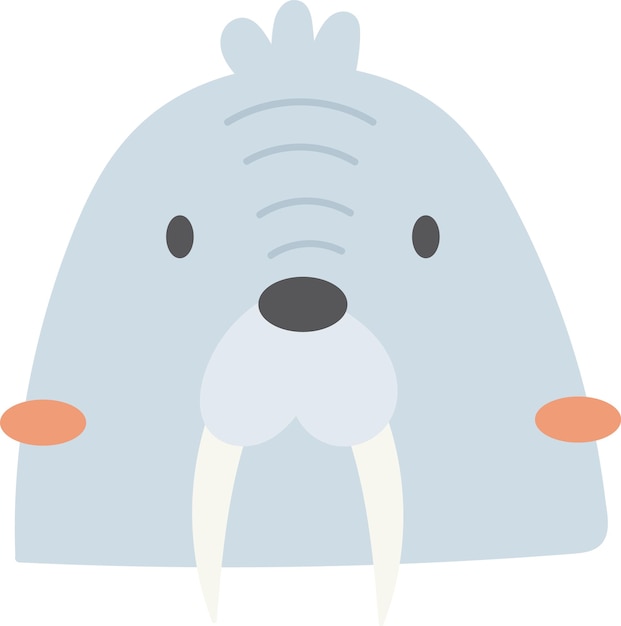 Dessin animé visage morse