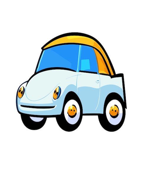 Dessin animé voiture Clipart conception de vecteur 2D