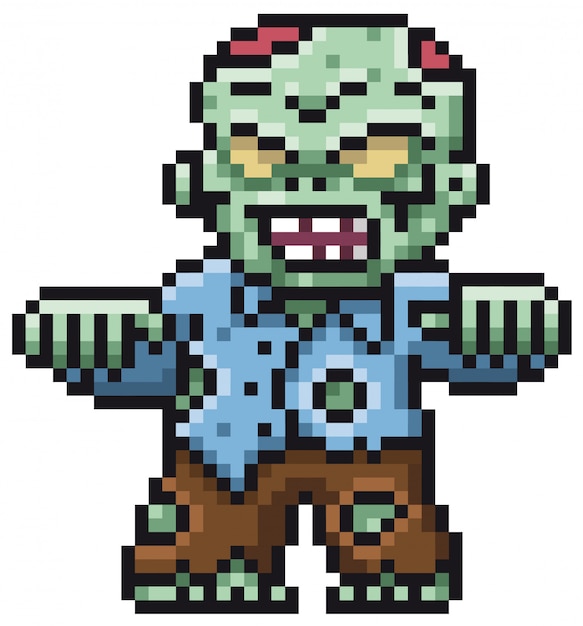 Dessin animé Zombie Pixel