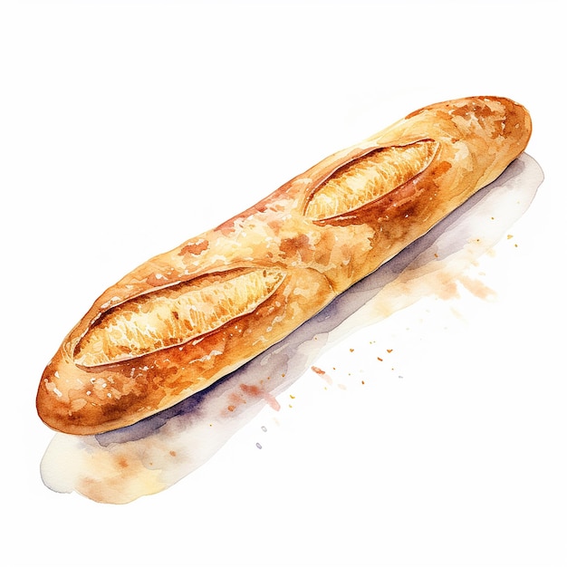 Vecteur dessin aquarelle baguette française