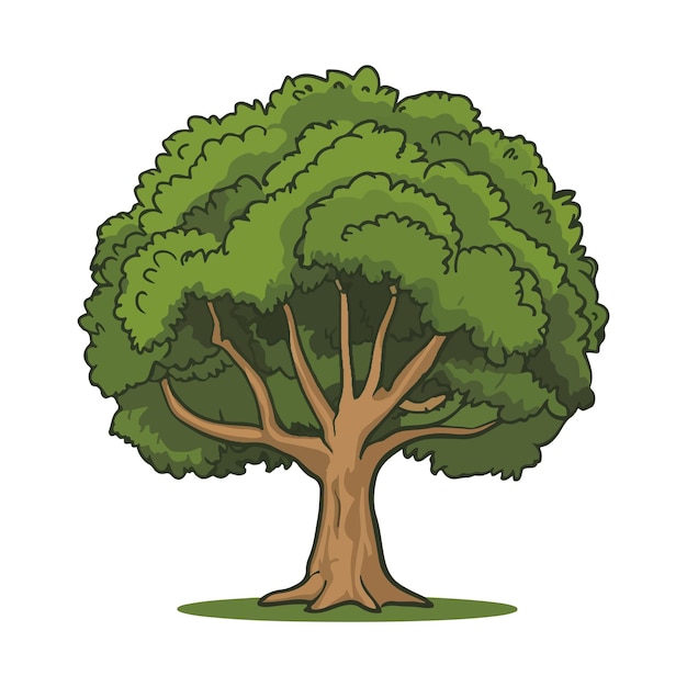 Le dessin de l'arbre est une illustration vectorielle Clipart Eps