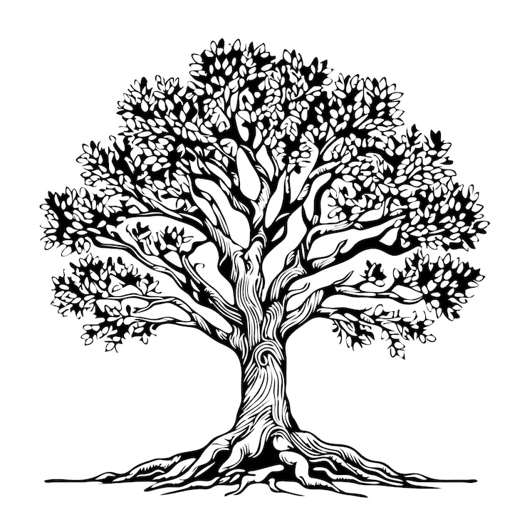 Vecteur un dessin d'un arbre avec le mot arbre dessus