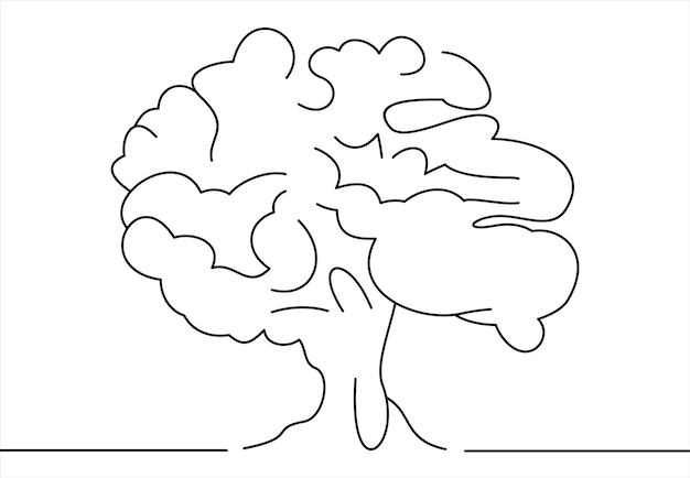 Dessin D'arbre. Notion D'écologie. Conception De Vecteur.