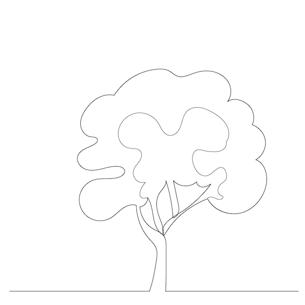 Dessin d'arbre par une ligne continue