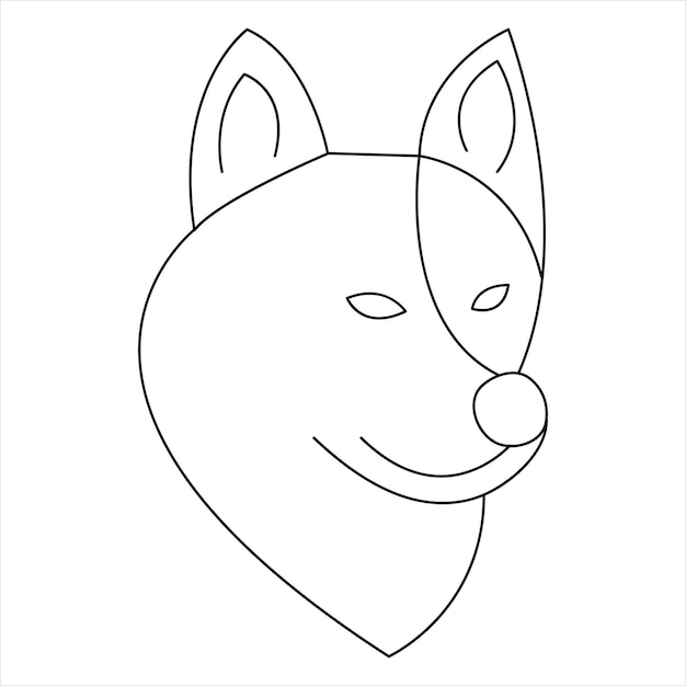 Dessin d'art d'animaux de compagnie en ligne continue et icône de chien illustration vectorielle de contour de silhouette simple