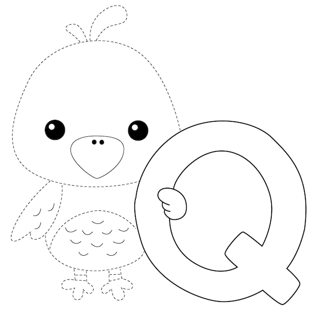 Dessin D'art En Ligne D'oiseau Pour Enfants