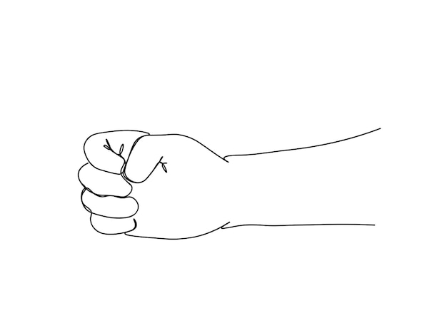 Le dessin d'art à une seule ligne des gestes de la main continue l'illustration vectorielle de la ligne