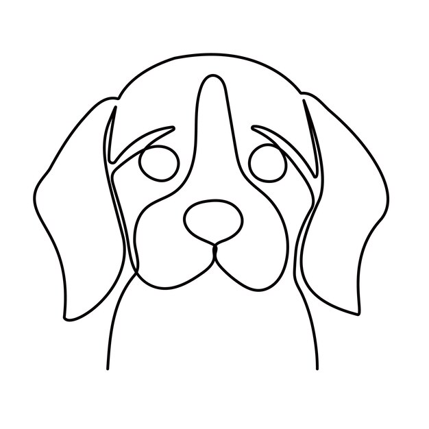 Dessin d'art vectoriel continu d'une ligne pour chiens de compagnie et art en ligne unique de la Journée mondiale de la faune