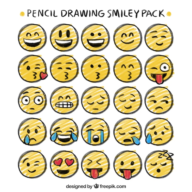 Dessin Au Crayon Pack De Smilies