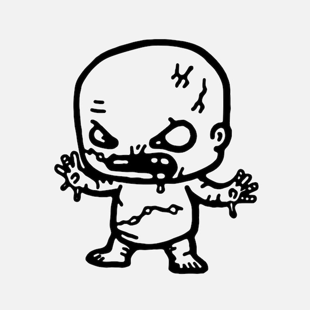 Dessin au trait Chibi Zombies