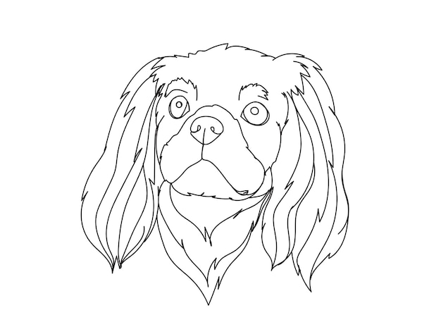 Vecteur dessin au trait de chien