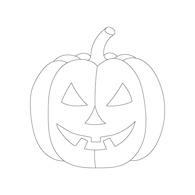 Vecteur dessin au trait citrouille halloween