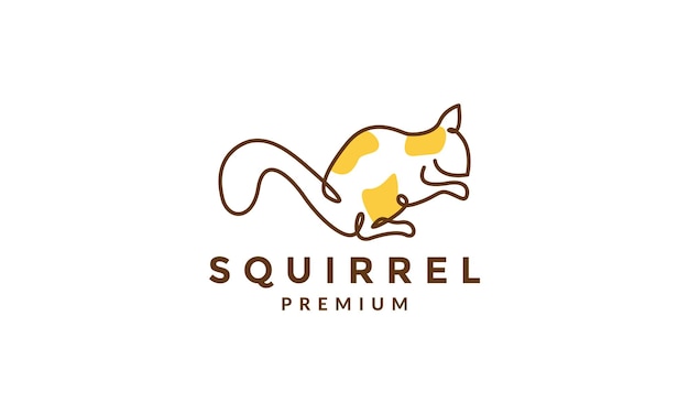 Dessin au trait coloré écureuil logo vecteur symbole icône design illustration graphique