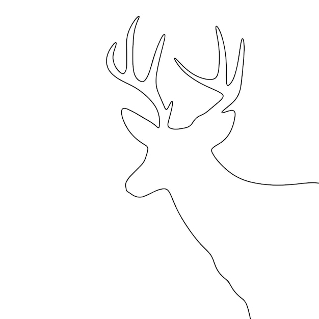 Vecteur un dessin au trait continu de cerfs boucles fines et symboles romantiques dans un style linéaire simple minimal