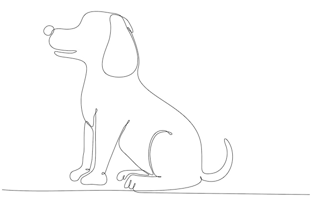 Dessin Au Trait Continu De Chien