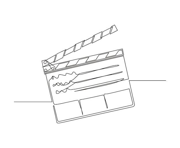 Vecteur dessin au trait continu de la conception de la ligne de rabat du film du clapet du film