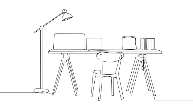 Vecteur dessin au trait continu de divers styles de chaises de bureau illustration vectorielle premium