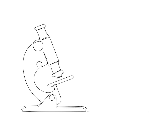 Dessin au trait continu du laboratoire de microscope