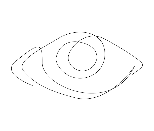 Dessin Au Trait Continu D'une Montre Oculaire Oeil Minimaliste Avec Contour De La Rétine Vecteur De Trait Actif Modifiable