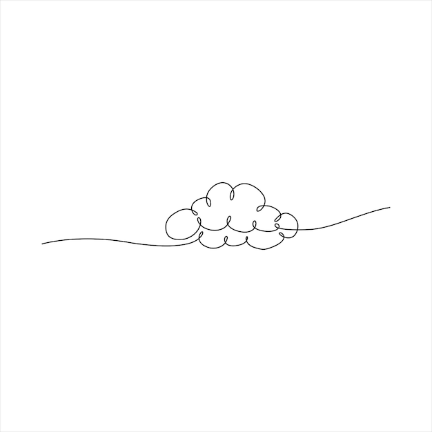 Vecteur dessin au trait continu de nuages