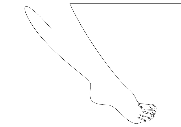 Vecteur dessin au trait continu parfait pour les pieds féminins