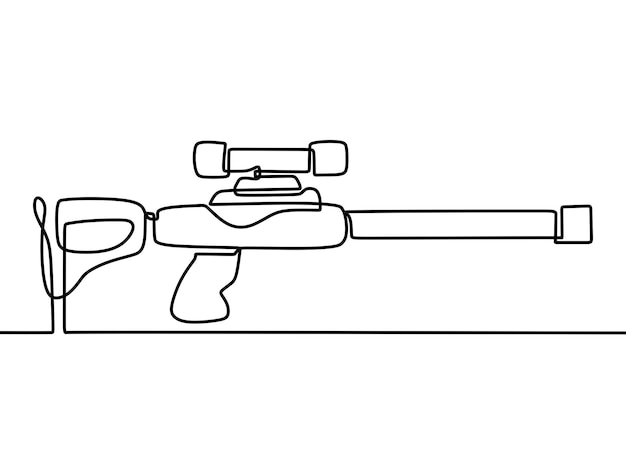 Dessin Au Trait Continu Sur Le Pistolet