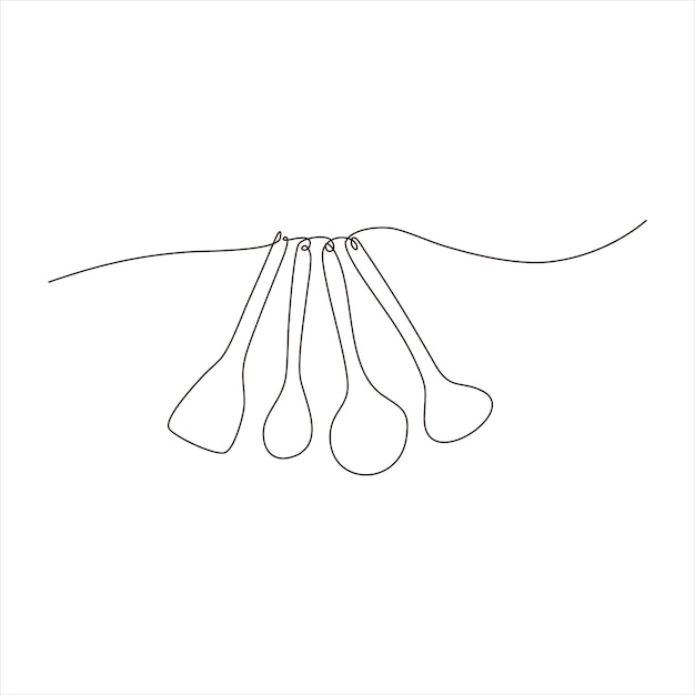 Dessin au trait continu de la spatule