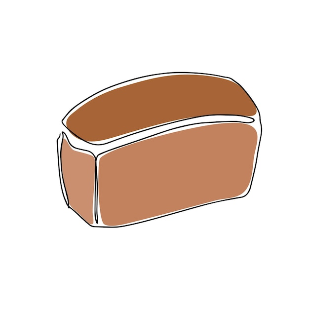 Dessin au trait continu unique de l'étiquette stylisée du logo de la boutique de pain en ligne Emblem concept de magasin de boulangerie