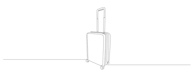 Un Dessin Au Trait Continu De Valise Vacances Avec Concept De Bagages Et De Bagages De Voyage Dans Un Style Linéaire Simple Icône De Symbole De Voyage Et De Voyage Aérien En Course Modifiable Illustration Vectorielle De Doodle