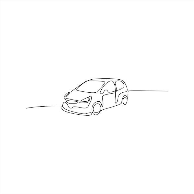 Dessin Au Trait Continu D'une Voiture