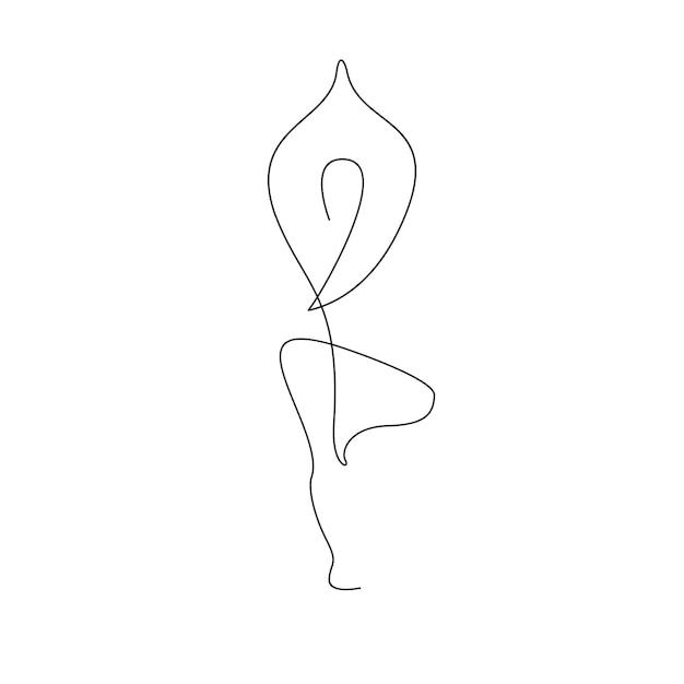 Dessin Au Trait Continu De Yoga