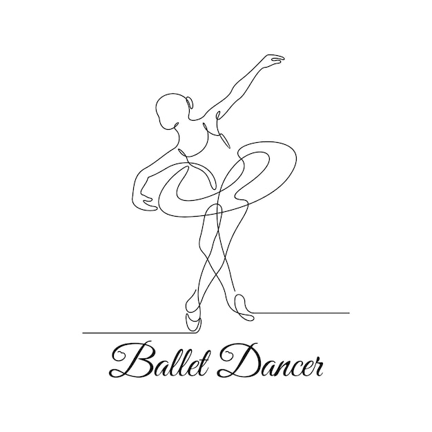 Vecteur dessin au trait d'un danseur de ballet abstrait, décoration murale, conception d'illustration vectorielle