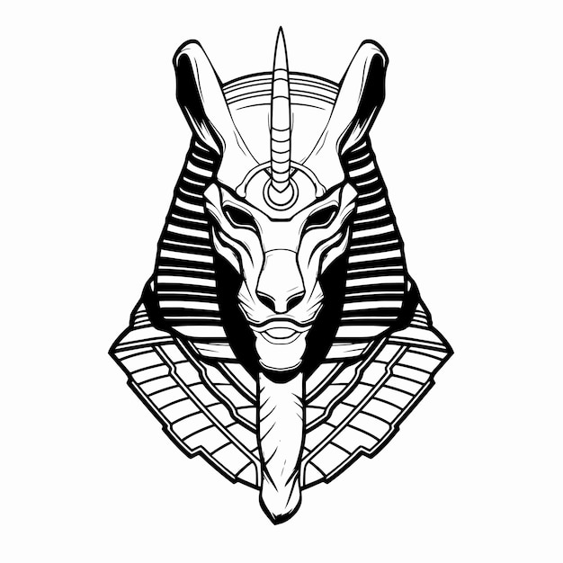 Vecteur dessin au trait du roi anubis