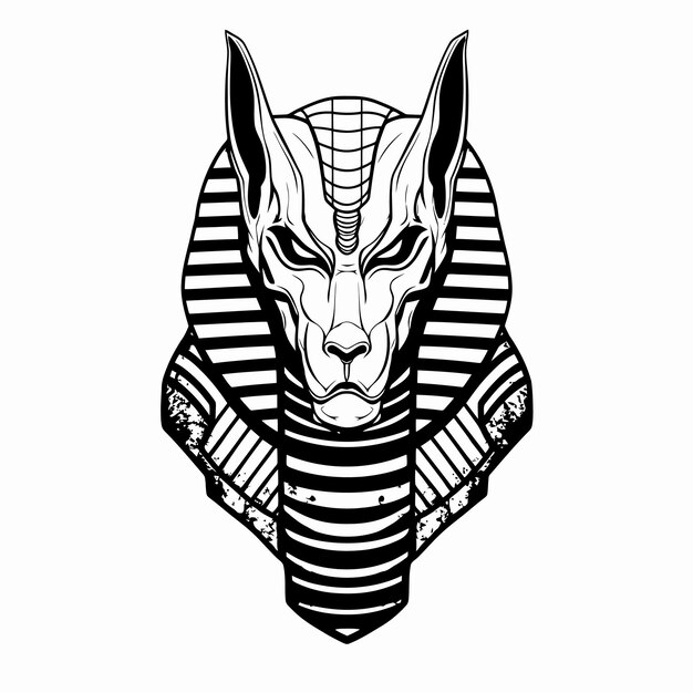 Vecteur dessin au trait du roi anubis