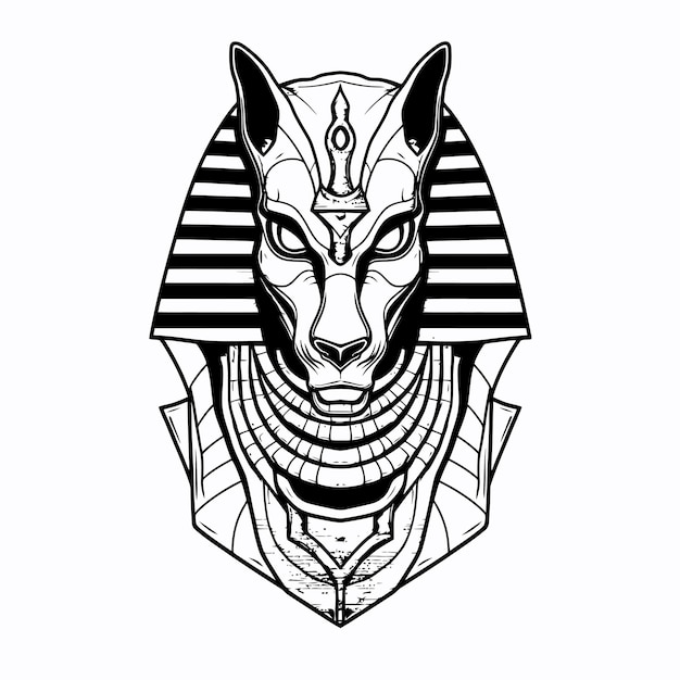 Dessin Au Trait Du Roi Anubis