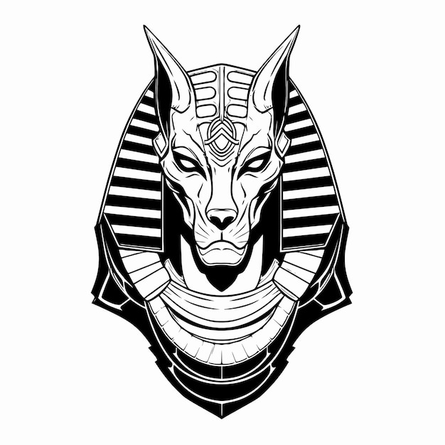 Vecteur dessin au trait du roi anubis