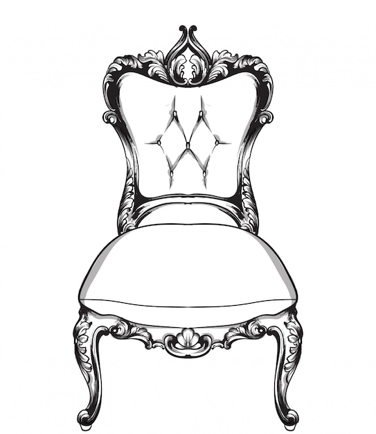 Vecteur dessin au trait de fauteuil classique