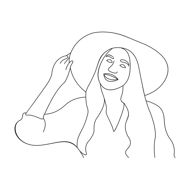 dessin au trait femme beauté