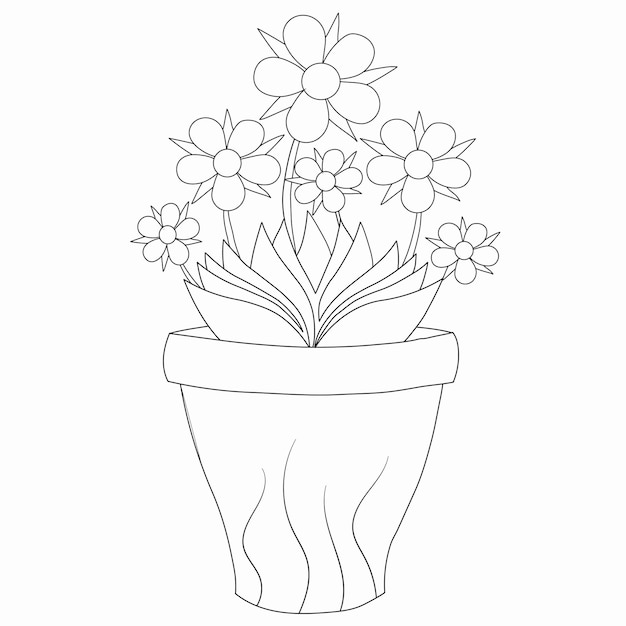 Dessin au trait fleur art