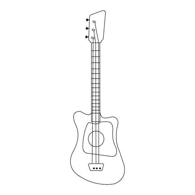 Dessin au trait guitare instrument de musique