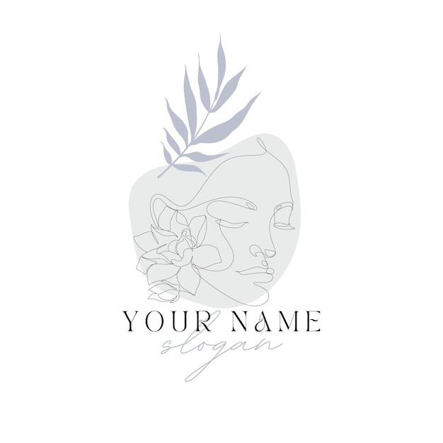 Vecteur dessin au trait illustré signature beauty logo design