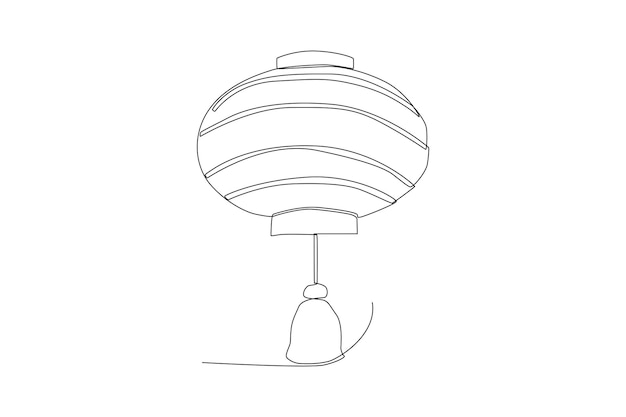 Dessin Au Trait Lanterne Boule Pour Le Festival Des Lanternes Chinoises