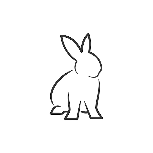 Dessin Au Trait Lapin Noir Et Blanc