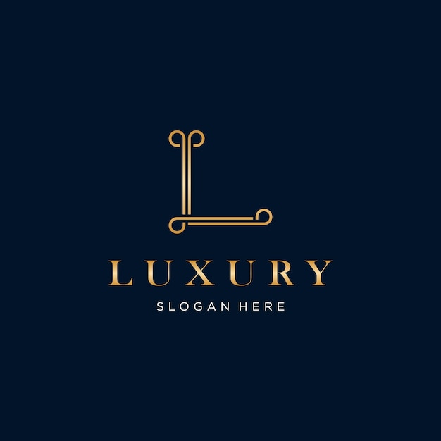 Vecteur dessin au trait de luxe simple lettre initiale l logo design inspiration