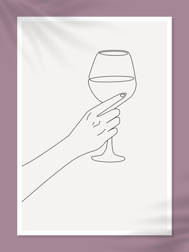 Dessin au trait minimal mains vector illustration esthétique pastel de verre