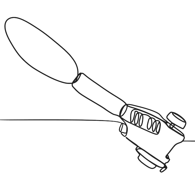 Vecteur un dessin au trait noir et blanc d'un pistolet pulvérisateur.