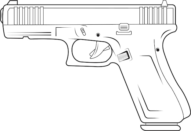 Vecteur dessin au trait pistolet