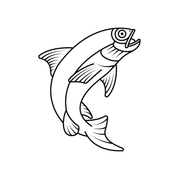 Dessin au trait de poisson